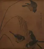 Tian Shiguang, Untitled, BIRDS, ink on silk scroll, signed and sealed