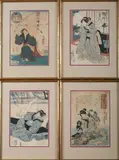 Utagawa Kunisada, GEISHA, three color woodcuts, two signed gototei Kunisada, one signed kochoro Kunisada; together with UTAGAWA KUNIHISA(Japanese, 1832-1891)