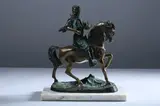 Alfred Barye, Arab Soldier on Horseback, On a marble base
