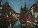 Nikolai Pavlov, Canal in Leningrad, Oil on board