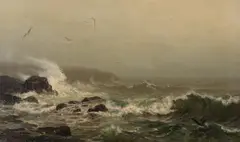 James Craig Nicoll, Rocky Coast, Oil on canvas