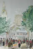 Maurice Utrillo, Bal de L' A.A.A.A. (Aide Amicale Aux Artistes), Color lithograph