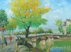 Konstantine Kluge, Le Pont Neuf, Oil on canvas