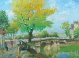 Konstantine Kluge, Le Pont Neuf, Oil on canvas
