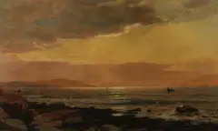 Dwight William Tryon, Sunrise Over Rocky Coast, Oil on canvas