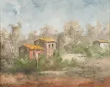 Leonardo de Magistris, Landscape with House, Oil on canvas