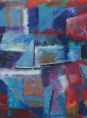 Anne Marchand, Abstract Squared, Oil on paper