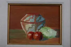 Walter McClymonds Maitland, Still Life with Fruit and Bowl, STILL LIFE WITH FRUIT AND BOWL, oil on board