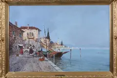 J. Salvaterra, On the Waterfront, Oil on canvas