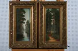 Forest Scenes:Two Works by Continental School, Oil on board, sold Dec 2010
