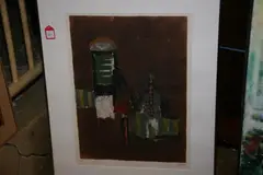 Abstract Composition by Johnny Friedlaender, Color aquatint, sold Dec 2010