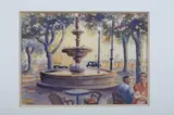 P. Furnari, The Fountain, Watercolor