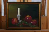 Lauren, Still Life with Candlestick, Oil on canvas