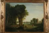 Continental School, POSTORAL LAKESIDE WITH COWS, giclee