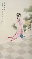 Huang Jun, Untitled, MEIREN, ink and color on paper scroll