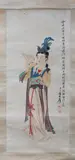 Chang Ta-chien, Untitled, MEIREN AND BIRD, ink and color on paper scroll, signed