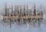 Zdzislaw Salaburski, Abstract Reflections, Oil on canvas