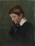 PORTRAIT OF YOUNG BOY, estate stamp on stretcher by Continental School, Oil on canvas, offered Feb 2011