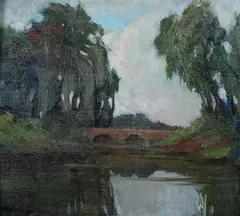 John Michaux, En Flandres, Oil on board