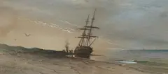 John Augustus Beck, Coming Ashore, Watercolor