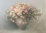 Zerzy Cichecki, Floral Still Life, Oil on canvas