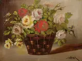 Franz Schiffer, Still Life of Roses, Oil on canvas