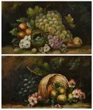 E. Chester, Still Life of Grapes, Oil on canvas
