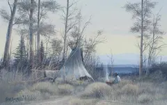 Gene Speck, Evening Colors, Gouache