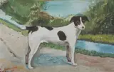 U. Trauwaert, Portrait of a Dog, Oil on canvas