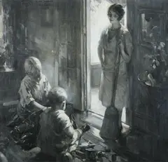 Play Time by Samuel Marshall Frantz, Oil on canvas, sold Feb 2011