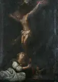 Crucifixion by Continental School, Oil on canvas, offered Feb 2011