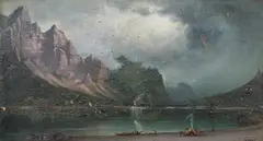 Among the Sierra Nevadas by James Everett Stuart, Oil on canvas laid on board, sold Feb 2011