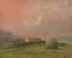 Haystack at Twilight by Bruce Crane, Oil on canvas, offered Feb 2011