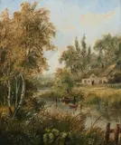 Walter Wallor Caffyn, A Berkshire Stream, A BERKSHIRE STREAM, oil on canvas