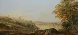 Henry John Boddington, Expansive Landscape with Travelers, Oil on canvas