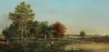 Henry John Boddington, Landscape with Country Family, Oil on canvas