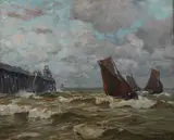 Rough Seas by Carl O’Lynch of Town, Oil on canvas, offered Feb 2011