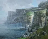 Robert Maione, Cliffs at Treshnish, Oil on canvas