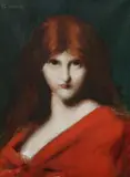 Jean-Jacques Henner, Woman in Red, Oil on canvas