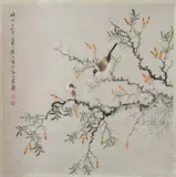Jiang Hanting, Untitled, BIRDS, ink and color on paper scroll, signed and sealed, dated wu zi , 1948