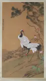 Shen Quan, Untitled, TWO CRANES, ink and color on silk, signed and sealed, dated bing yin , 1746