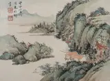 Zhu Meicun, Untitled, RIVERSCAPES, ten ink and color on paper album leaves, signed and sealed