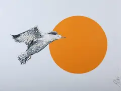 Ching, Bird and Sun Disk, BIRD AND SUN DISK, oil on canvas