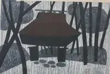 Kiyoshi Saitō, HOUSE IN TREES, color woodcut