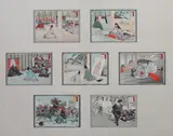 Anonymous, SEVEN SCENES FROM THE CONCISE ILLUSTRATED HISTORY OF GREAT JAPAN, color woodblock, SEVEN SCENES FROM THE CONCISE ILLUSTRATED HISTORY OF GREAT JAPAN, color woodblock