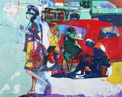 Jack Perlmutter, Sounds of the Street, Oil on board