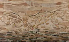 Leonard Maurer, Golden Coast, Mixed media on board