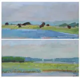 Sarah Butt, DALTON DOCK I and DALTON DOCK II: TWO WORKS, each signed lower right, Oil on canvas laid on board