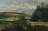 Mountain Landscape by American School, MOUNTAIN LANDSCAPE, oil on canvas, sold Apr 2011