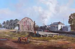 Brian Nash, The Train Depot, Oil on board